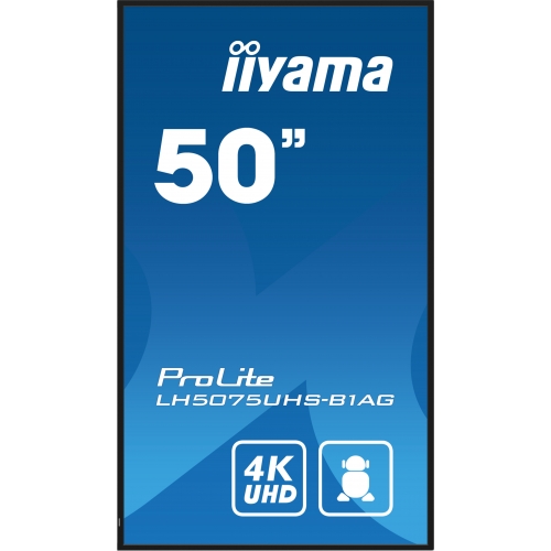 Business Display Iiyama Seria ProLite LH5075UHS-B1AG, 50inch, 3840x2160pixeli, Black