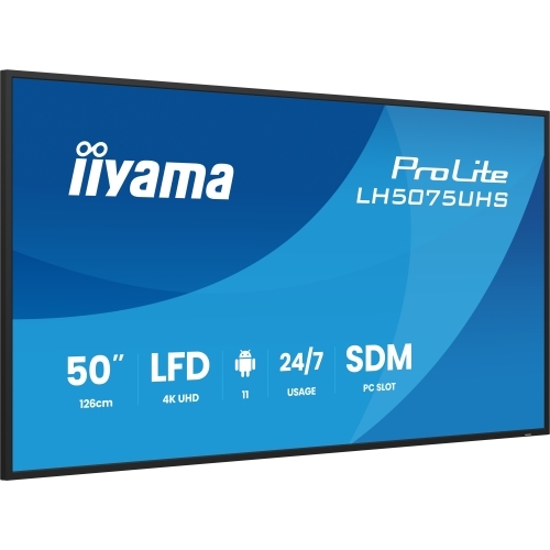 Display Interactiv Iiyama LH5075UHS-B2AG, 50 inch, 1920 x 1080 pixeli, Black