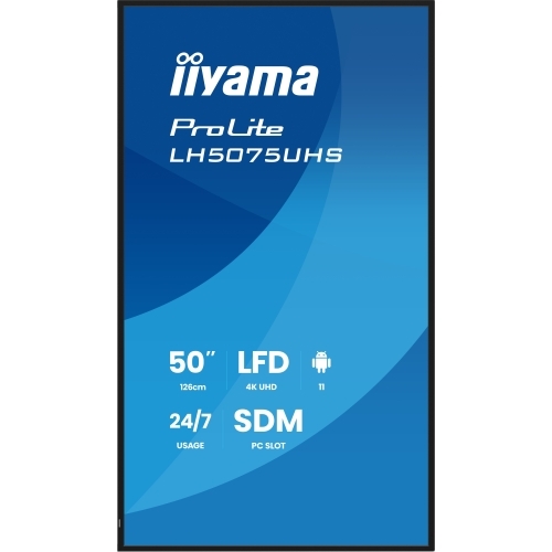 Display Interactiv Iiyama LH5075UHS-B2AG, 50 inch, 1920 x 1080 pixeli, Black