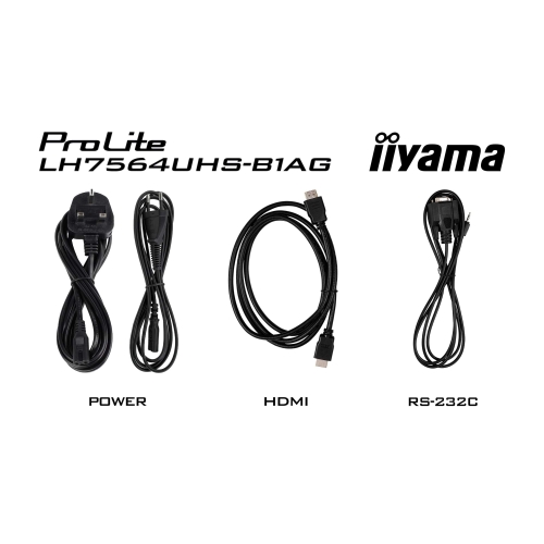 Business Display Iiyama Seria LH64 LH7564UHS-B1AG, 75 inch, 3840x2160 pixeli, Black