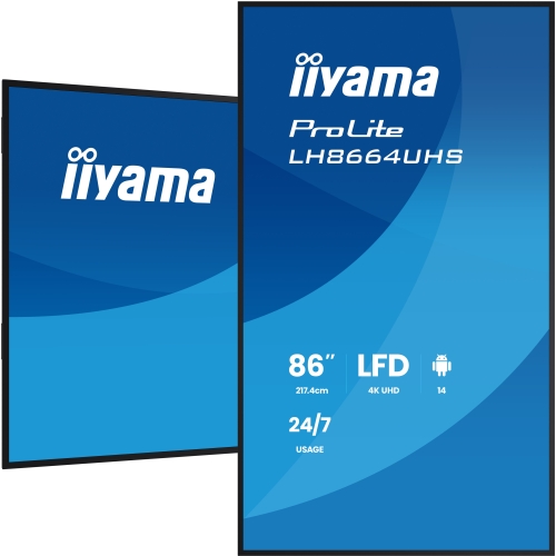 Business Display Iiyama Seria ProLite LH8664UHS-B3AG, 86 inch, 3840 x 2160 pixeli, Black