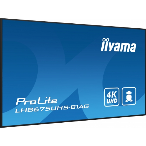 Business Display Iiyama Seria ProLite LH8675UHS-B1AG, 86inch, 3840x2160pixeli, Black