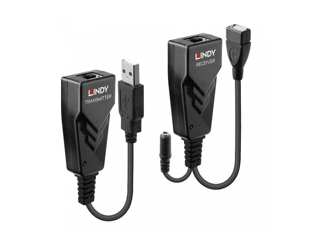Extender KVM Lindy 42674, Cat.5, USB 2.0, 100 m, Black
