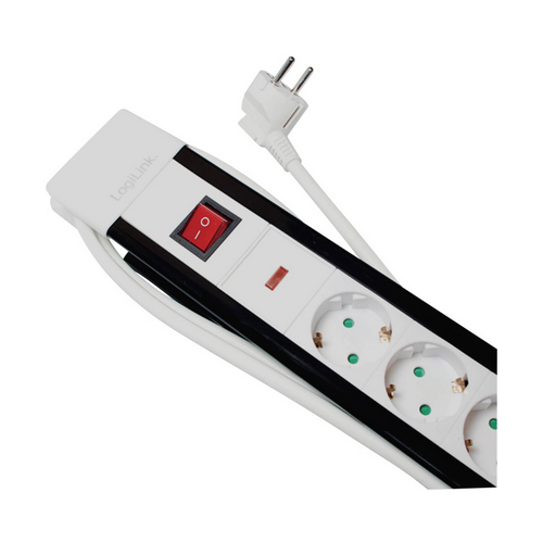 Prelungitor Logilink LPS211, 5 x Schuko, White-Black