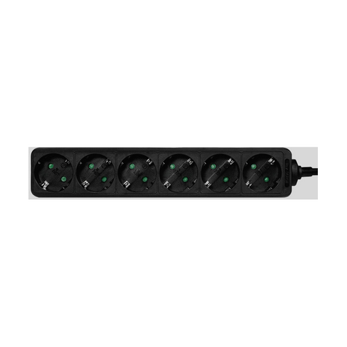 Prelungitor Logilink LPS238B, 6 x Shuko, 1.5 m, Black