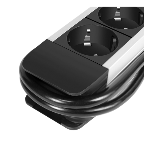 PRELUNGITOR LOGILINK, Schuko x 5, cablu 3G 1.5mm2, 230 V/16 A, 50 Hz, max. 3500 W, LCD consum, butoane: Power, Q, CO2, Reset, 1.4m, negru-argintiu, 
