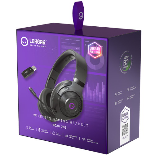 LORGAR Noah 702, Wireless Gaming Headset, black