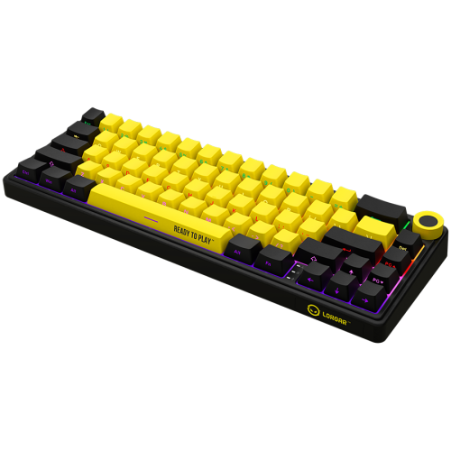 Tastatura LORGAR KBP70MW, RGB LED, USB Wireless/Bluetooth, Black-Yellow