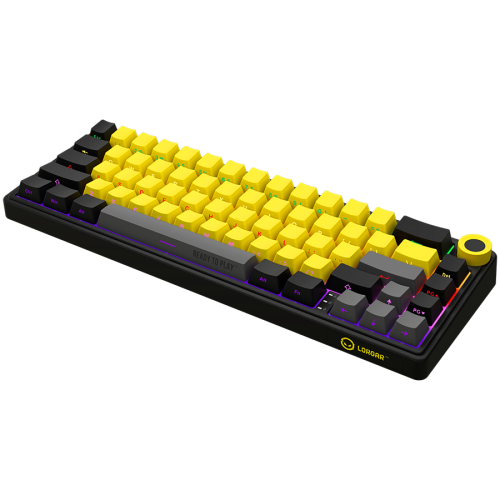 Tastatura LORGAR KBP70MW, RGB LED, USB Wireless/Bluetooth, Black-Yellow
