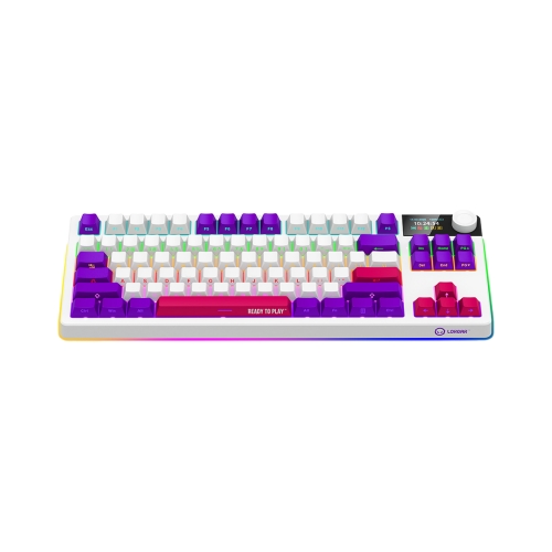 Tastatura LORGAR KBP70TKLW, RGB LED, USB/USB Wireless/Bluetooth, White