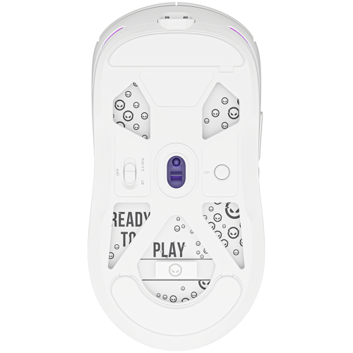 Mouse Optic LORGAR MSA10W, RGB LED, USB Wireless/Bluetooth, White