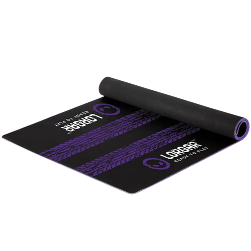 LORGAR RX1FM, Sim Racing Floor Mat Advanced, Stitched edge, 1,700X700X3 mm, Black/purple