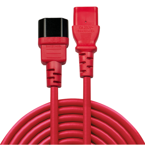 Extensie cablu Lindy 30478, C14 - C13, 2 m, Red