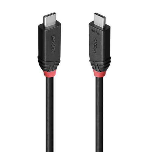 Cablu de date Lindy LY-37001, USB-C male - USB-C male, 1 m, Black