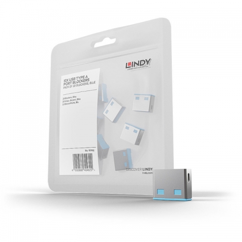 Blocker Lindy 40462, USB-A, Blue, 10 bucati