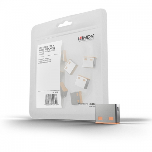 Blocker Lindy 40463, USB-A, Orange, 10 bucati