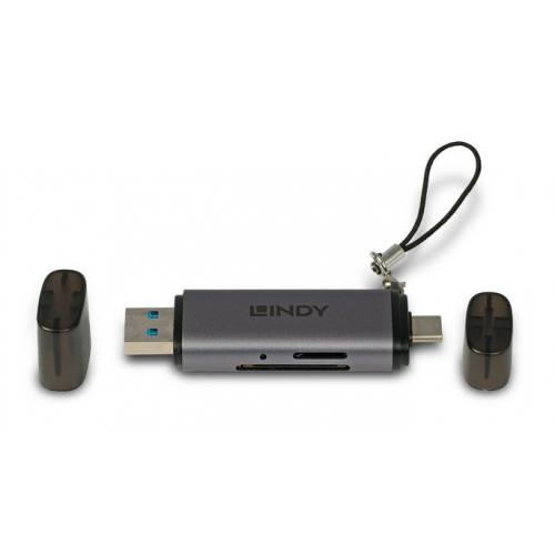 Card Reader Lindy LY-43335, Black-Silver