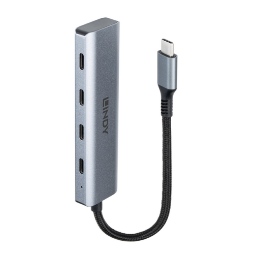 Hub Lindy USB-C 3.2 4 Port, gri