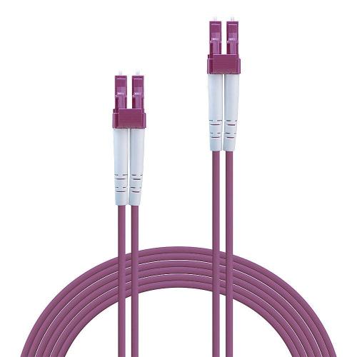 Patchcord Lindy LY-46342, LC-LC, 3m, Pink