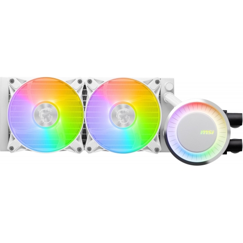 Cooler procesor MSI MAG CORELIQUID E240 WHITE, ARGB, 2x 120mm