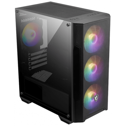 Carcasa MSI MAG FORGE M100A D60, Micro ATX Tower, RGB, Sursa 600W, 80+, Negru