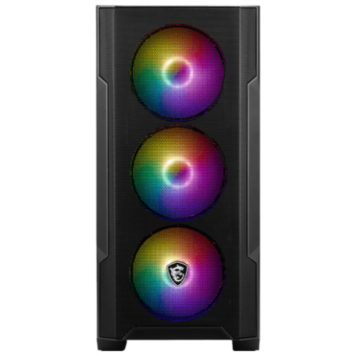 Carcasa MSI MAG FORGE M100A D60, Micro ATX Tower, RGB, Sursa 600W, 80+, Negru