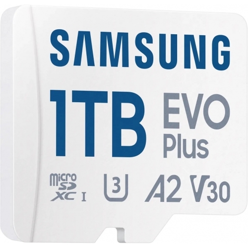 Memory Card microSDXC Samsung EVO Plus 1TB, Class 10, UHS-I U3, V30, A2 + Adaptor SD