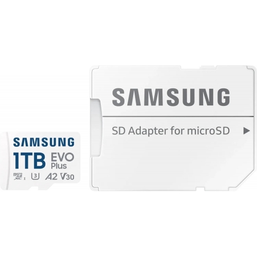 Memory Card microSDXC Samsung EVO Plus 1TB, Class 10, UHS-I U3, V30, A2 + Adaptor SD