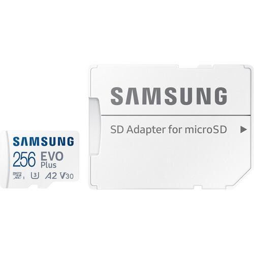 Memory Card microSDXC Samsung EVO Plus 256GB, Class 10, UHS-I U3, V30, A2 + Adaptor SD