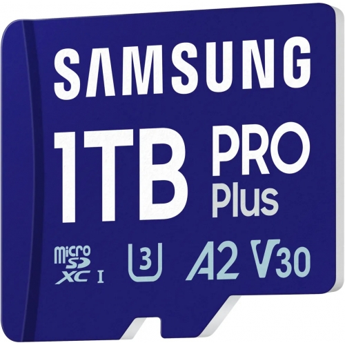 Memory Card microSDXC Samsung PRO Plus 1TB, Class 10, UHS-I U3, V30, A2 + Adaptor SD