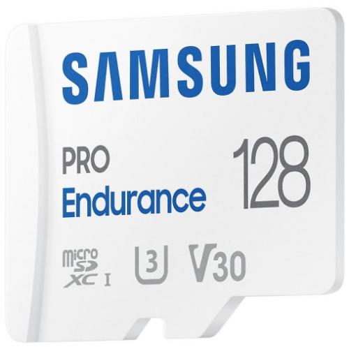 Memory Card microSDXC Samsung PRO Endurance 128GB, Class 10, UHS-I U3, V30 + Adaptor SD