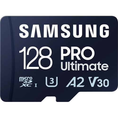 Memory Card microSDXC Samsung PRO Ultimate MB-MY128SA/WW 128GB, Class 10, UHS-I U3, V30, A2 + Adaptor SD