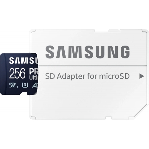 Memory Card microSDXC Samsung PRO Ultimate MB-MY256SA/WW 256GB, Class 10, UHS-I U3, V30, A2 + Adaptor SD