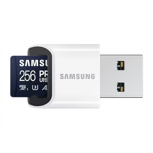 Memory Card microSDXC Samsung PRO Ultimate MB-MY256SB/WW 256GB, Class 10, UHS-I U3, V30, A2 + Adaptor USB