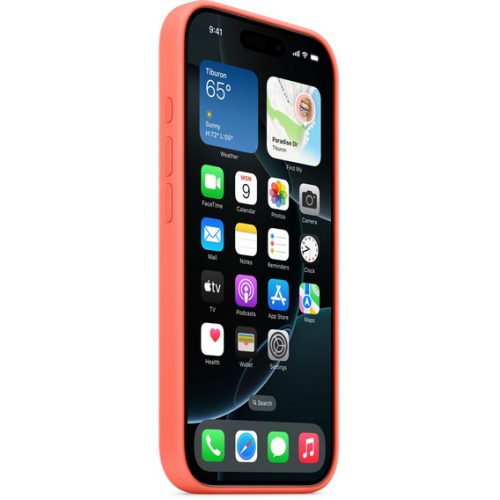 Protectie pentru spate Apple Silicone Case with MagSafe pentru iPhone 16 Pro, Tangerine