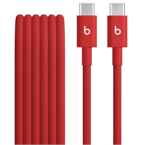 Cablu de date Apple Beats Woven Cable, USB-C male - USB-C male, 1.5 m, Red
