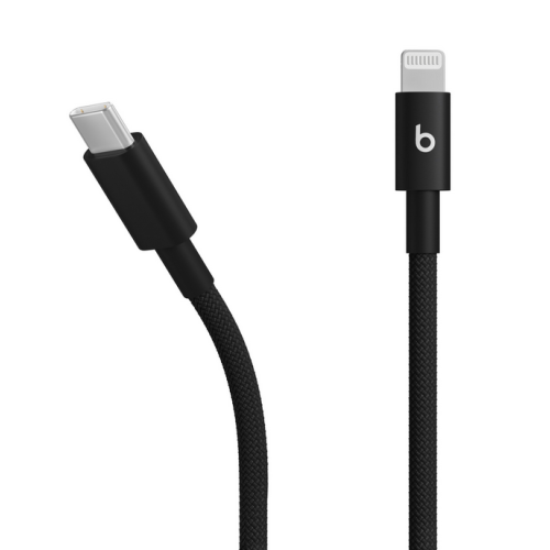 Cablu de date Apple Beats Woven Cable, USB-C male - Lightning male, 1.5 m, Bolt Black