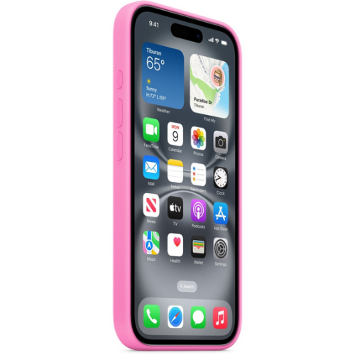 Protectie pentru spate Apple Silicone Case with MagSafe pentru iPhone 16, Peony