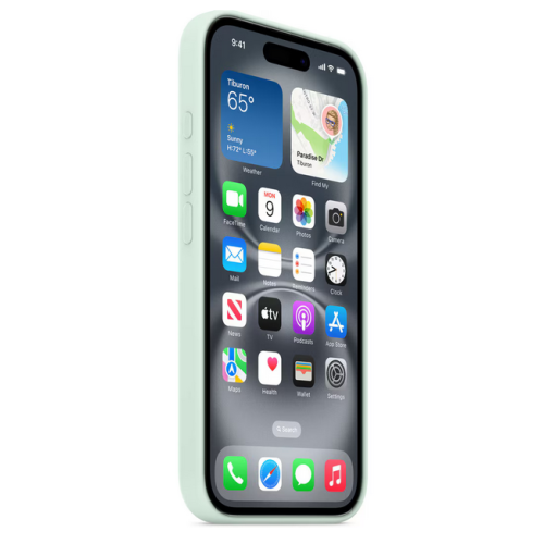 Protectie pentru spate Apple Silicone Case with MagSafe pentru iPhone 16, Aquamarine