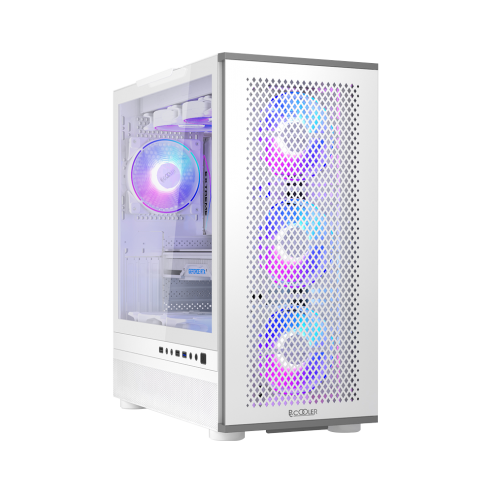 Carcasa PcCOOLER ME200 MESH WH, ARGB LED, Fara sursa