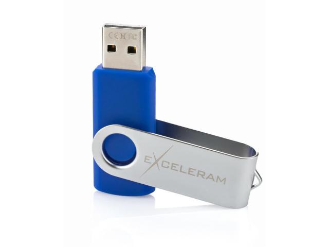 Memorie USB Exceleram P1 32GB, USB 2.0, Blue-Silver