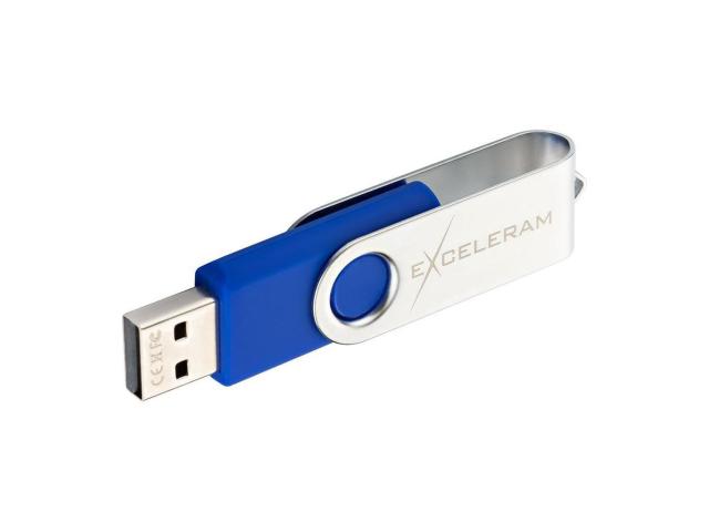 Memorie USB Exceleram P1 32GB, USB 2.0, Blue-Silver