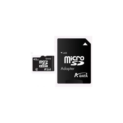 Memory Card microSDHC A-data 8GB, Class 4 + Adaptor SD
