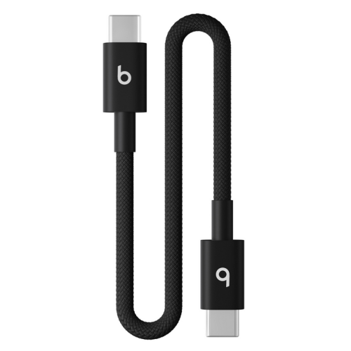 Cablu de date Apple Beats Woven Short Cable, USB-C male - USB-C male, 0.20 m, Bolt Black