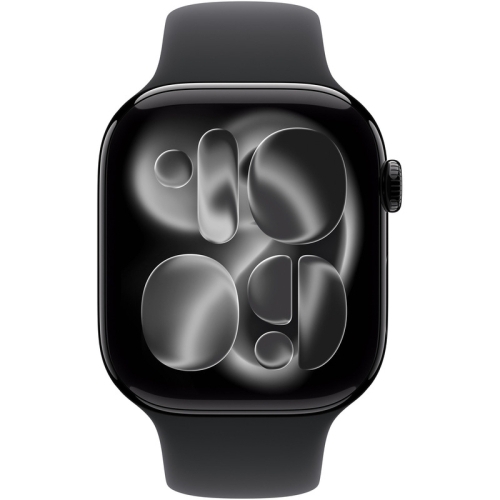 SmartWatch Apple Watch Series 11 Aluminium, 1.77inch, Curea Silicon M/L, Jet Black - Black Sport Band