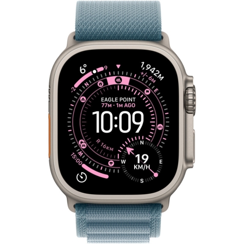 SmartWatch Apple Watch Ultra 3 Titanium, 1.98 inch, 5G, Curea Nylon Small, Natural - Light Blue Alpine Loop