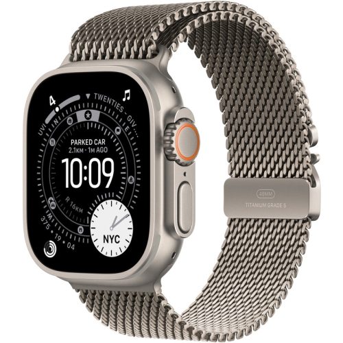 SmartWatch Apple Watch Ultra 3 Titanium, 1.98 inch, 5G, Curea Titan Small, Natural - Natural Titanium Milanese Loop