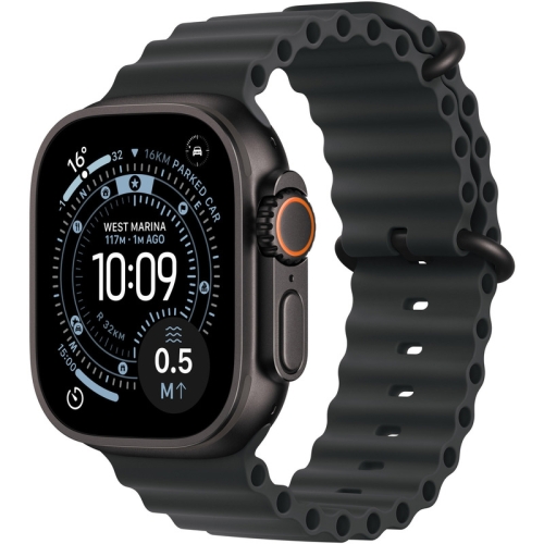 SmartWatch Apple Watch Ultra 3 Titanium, 1.98 inch, 5G, Curea Silicon, Black - Black Ocean Band