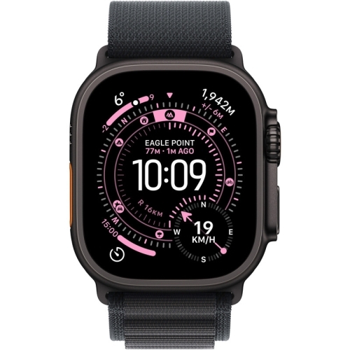 SmartWatch Apple Watch Ultra 3 Titanium, 1.98 inch, 5G, Curea Nylon Medium, Natural - Black Alpine Loop