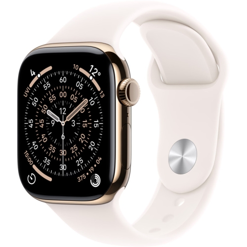 SmartWatch Apple Watch Series 11 Titanium, 1.77inch, 5G, Curea Silicon S/M, Gold - Light Blush Sport Band